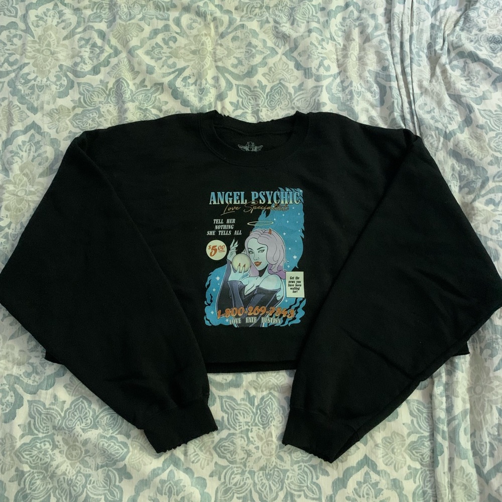 Boys Lie Angel Psychic Cropped Crewneck